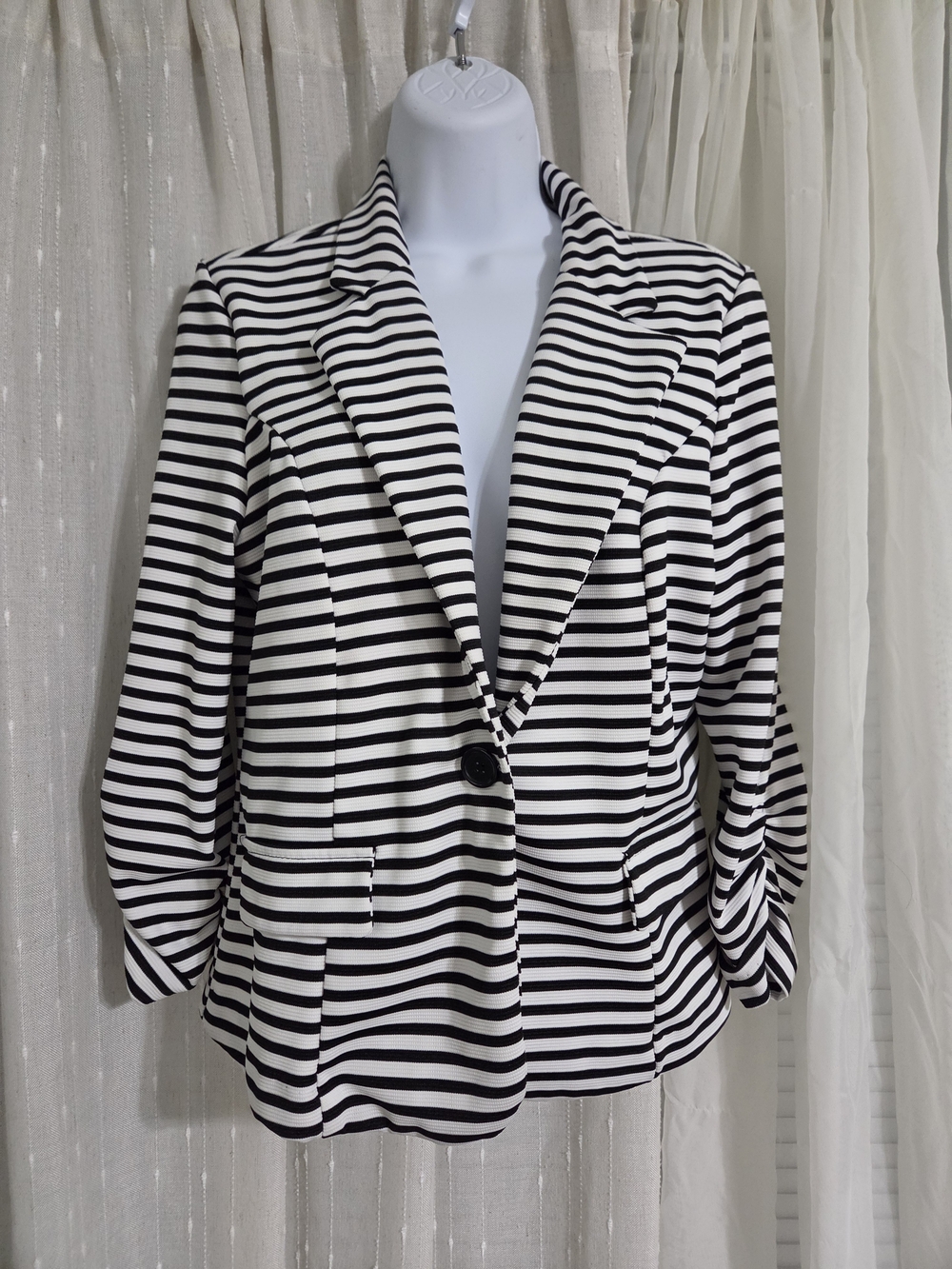 Charlotte Russe Black & White Striped Blazer